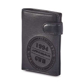 cartera en piel negra Gonzalo  cierre botón lateral